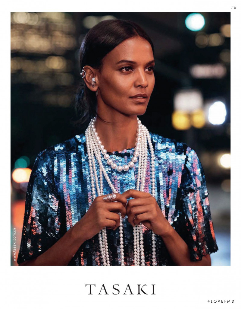 Liya Kebede featured in  the Tasaki advertisement for Spring/Summer 2019