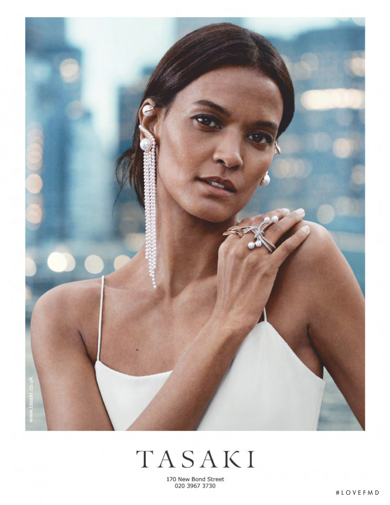Liya Kebede featured in  the Tasaki advertisement for Spring/Summer 2019
