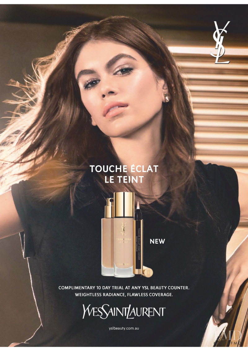 Kaia Gerber featured in  the YSL Beauty advertisement for Spring/Summer 2019