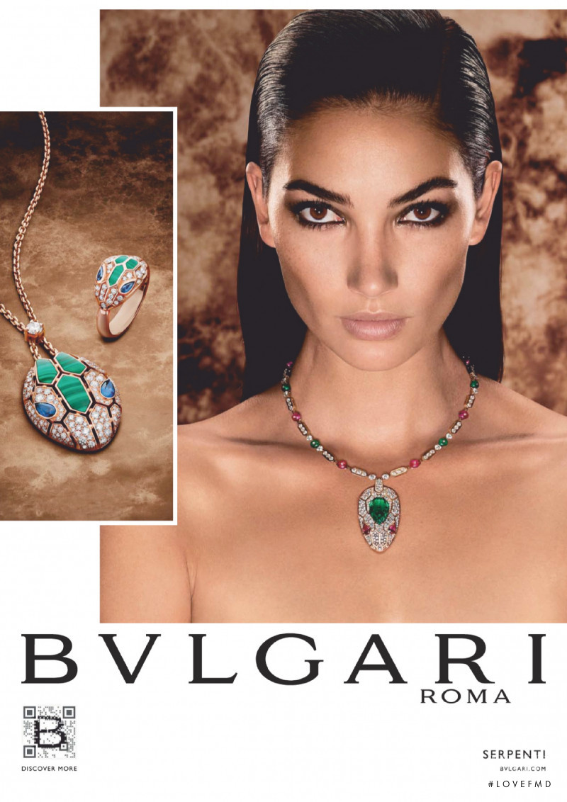 Lily Aldridge featured in  the Bulgari advertisement for Autumn/Winter 2019