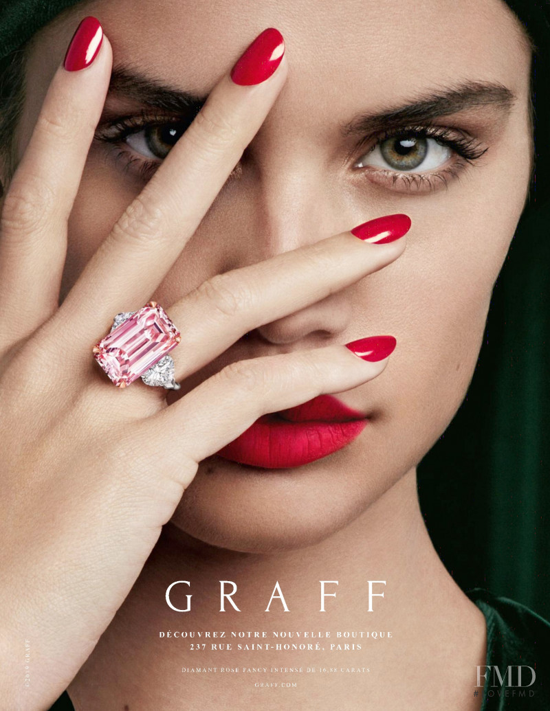 Sara Sampaio featured in  the Graff Diamonds advertisement for Spring/Summer 2019