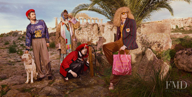 Achok Majak featured in  the Gucci advertisement for Pre-Fall 2019
