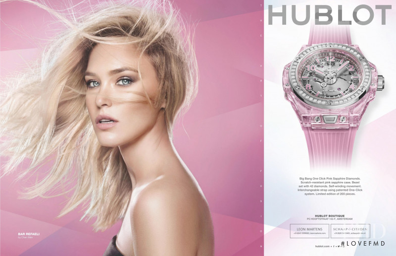 Bar Refaeli featured in  the Hublot advertisement for Spring/Summer 2019