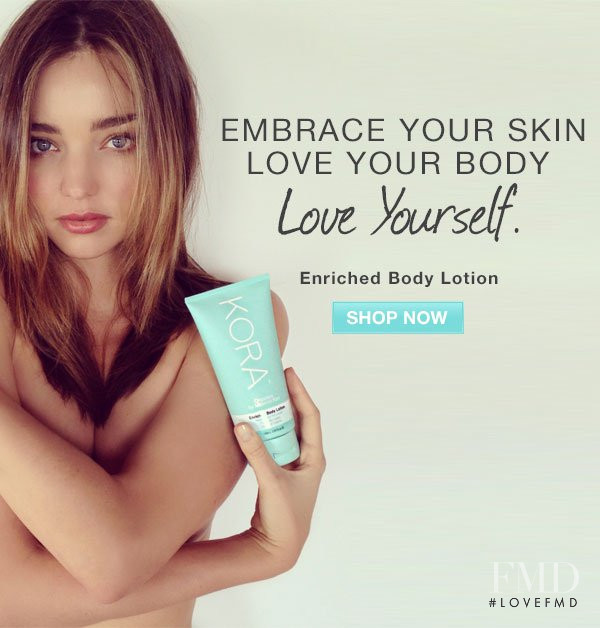 Miranda Kerr featured in  the Kora Organics advertisement for Autumn/Winter 2014