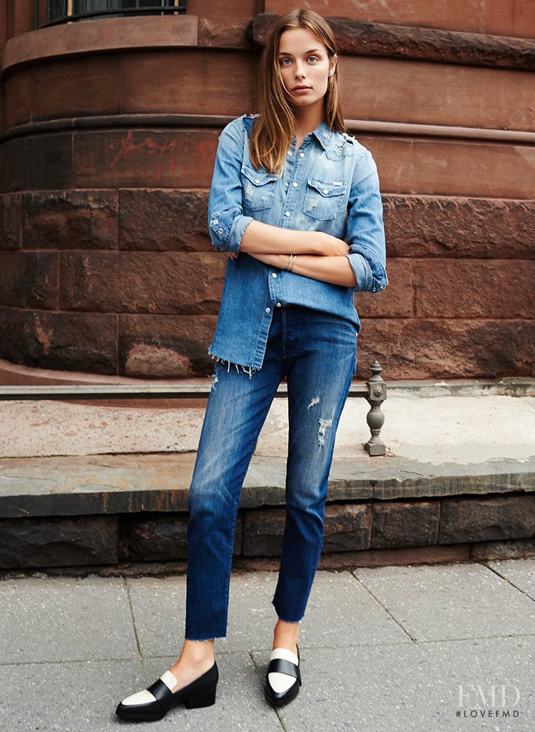 Abi Fox featured in  the Mother Denim advertisement for Fall 2015