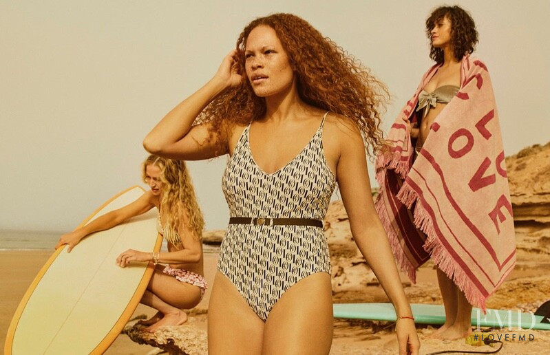 Raquel Zimmermann featured in  the H&M Love Stories Swim Club x H&M advertisement for Summer 2019