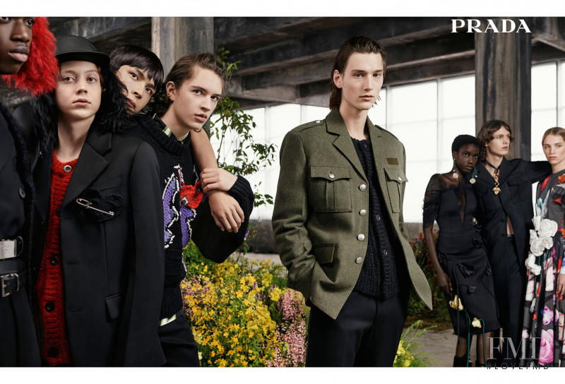 Anok Yai featured in  the Prada advertisement for Autumn/Winter 2019