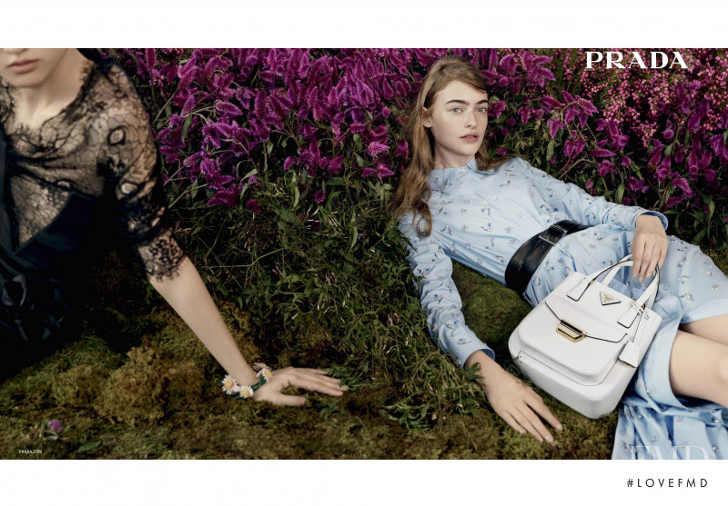 Berit Heitmann featured in  the Prada advertisement for Autumn/Winter 2019