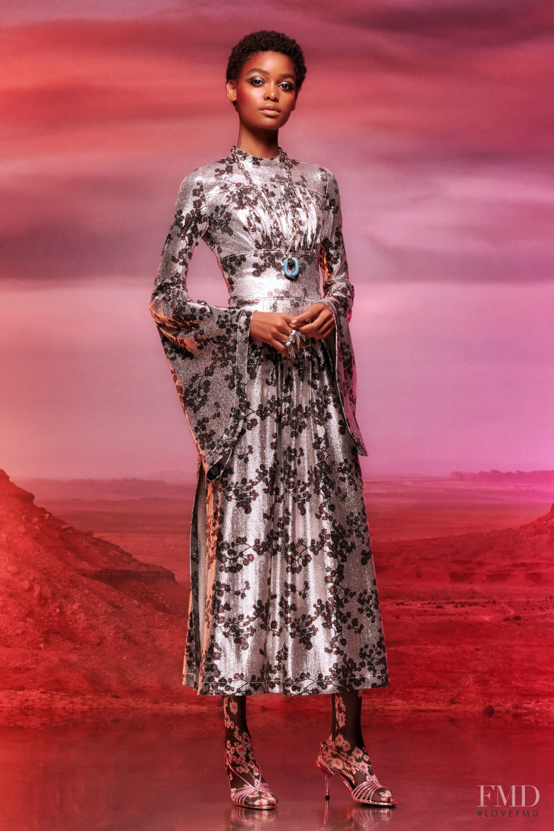 Blesnya Minher featured in  the Paco Rabanne lookbook for Resort 2020