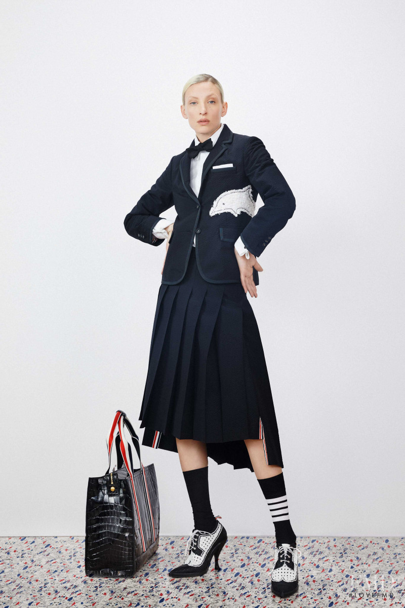 Maggie Maurer featured in  the Thom Browne lookbook for Resort 2020