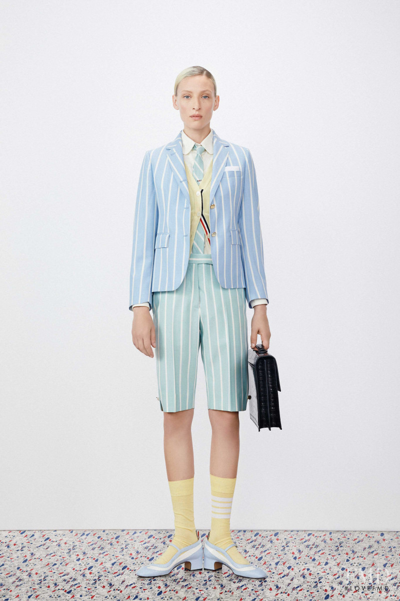 Maggie Maurer featured in  the Thom Browne lookbook for Resort 2020