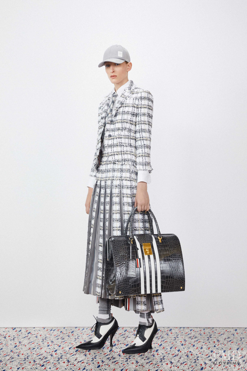 Maggie Maurer featured in  the Thom Browne lookbook for Resort 2020