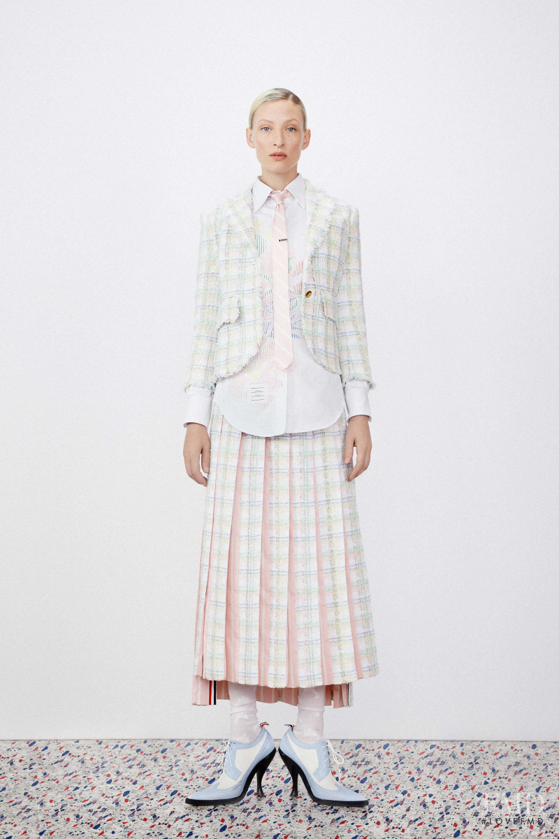 Maggie Maurer featured in  the Thom Browne lookbook for Resort 2020