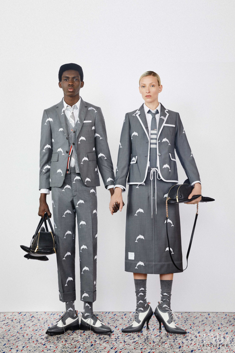 Maggie Maurer featured in  the Thom Browne lookbook for Resort 2020