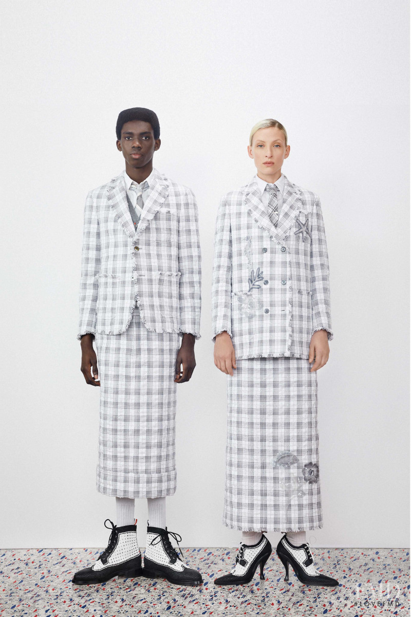 Maggie Maurer featured in  the Thom Browne lookbook for Resort 2020