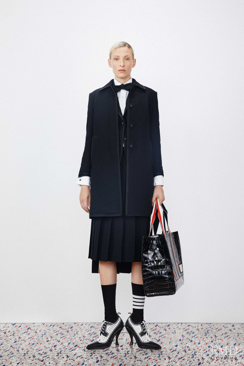 Maggie Maurer featured in  the Thom Browne lookbook for Resort 2020