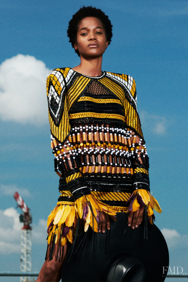 Nora Uchenna Omeire featured in  the Balmain lookbook for Resort 2020