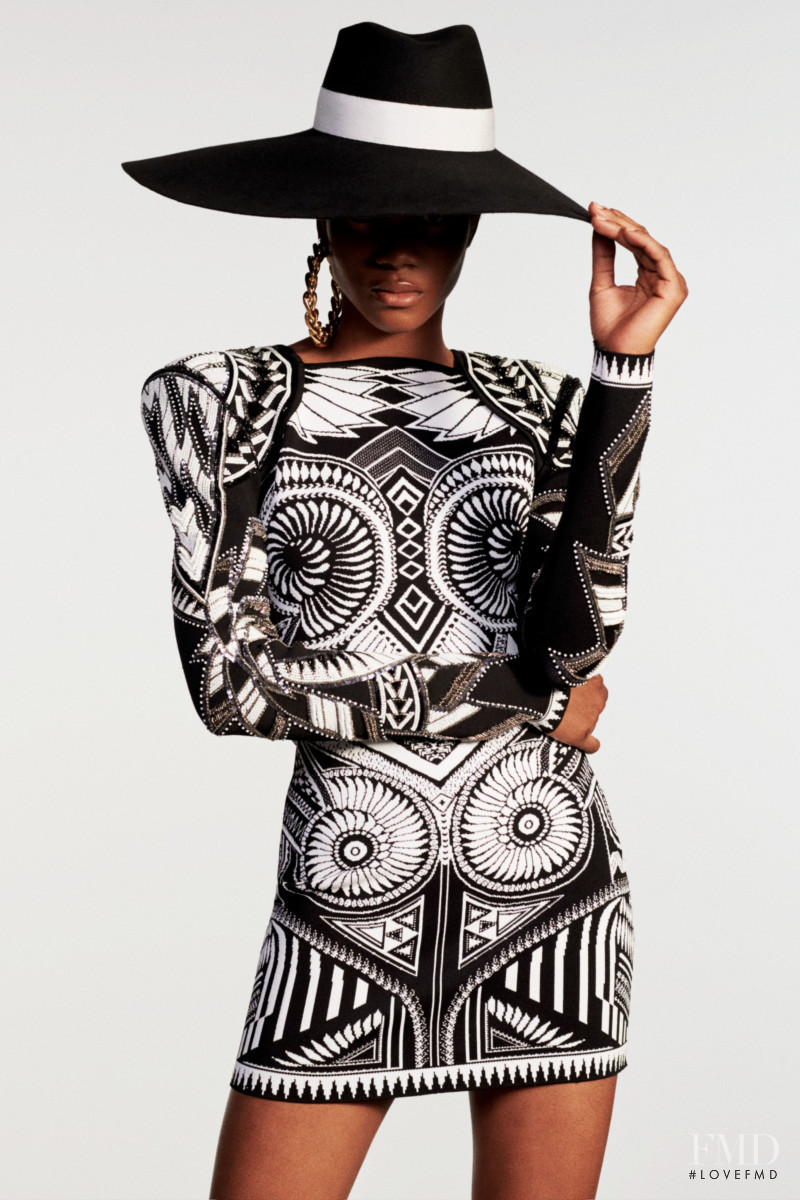 Nora Uchenna Omeire featured in  the Balmain lookbook for Resort 2020