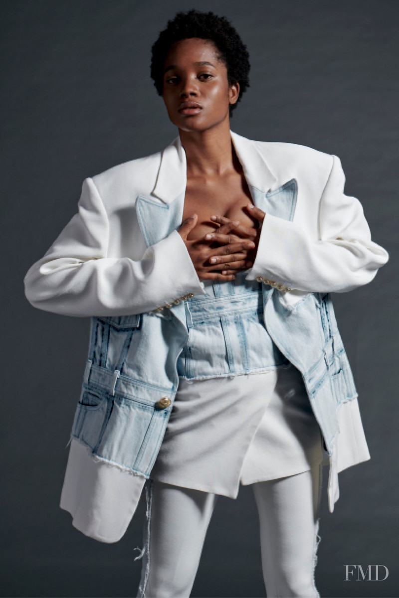 Nora Uchenna Omeire featured in  the Balmain lookbook for Resort 2020