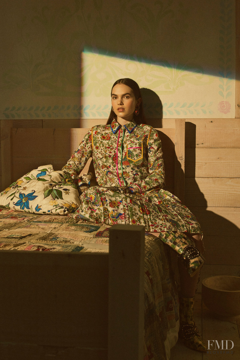 Lily Stewart featured in  the Tory Burch lookbook for Resort 2020