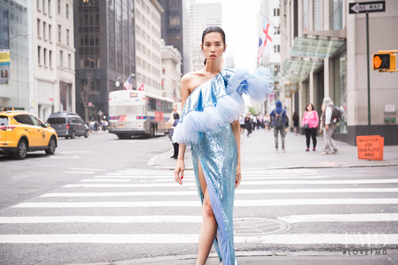 Dara Allen featured in  the Prabal Gurung lookbook for Resort 2020