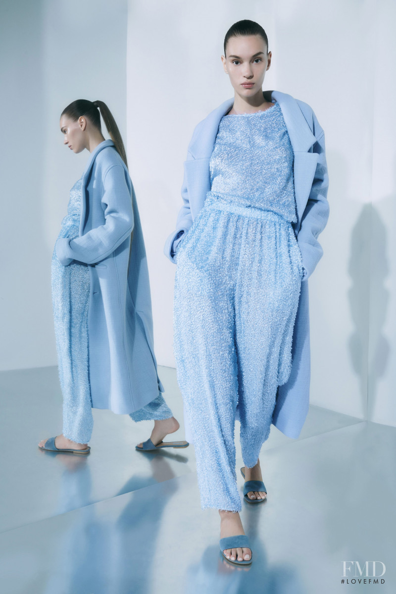 Natalia Sirotina featured in  the Sally LaPointe lookbook for Resort 2020