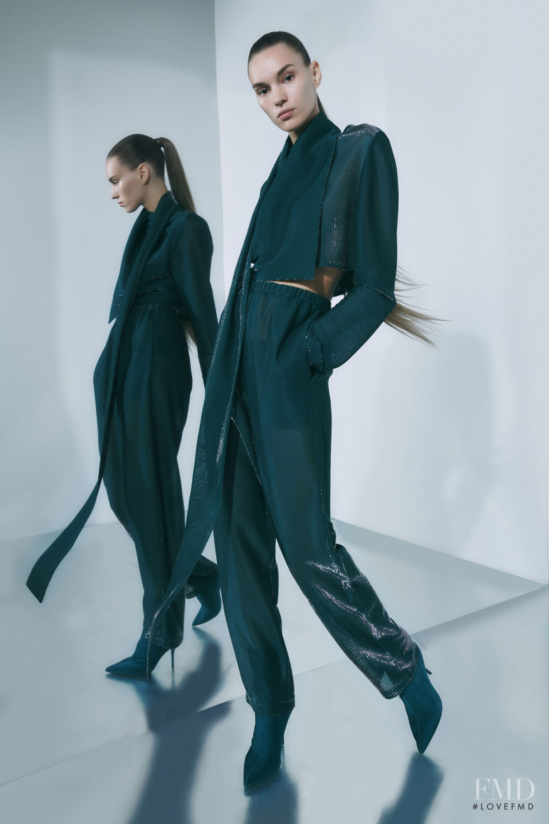 Natalia Sirotina featured in  the Sally LaPointe lookbook for Resort 2020