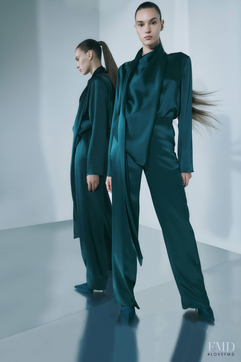 Natalia Sirotina featured in  the Sally LaPointe lookbook for Resort 2020