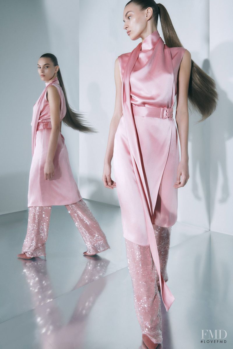 Natalia Sirotina featured in  the Sally LaPointe lookbook for Resort 2020