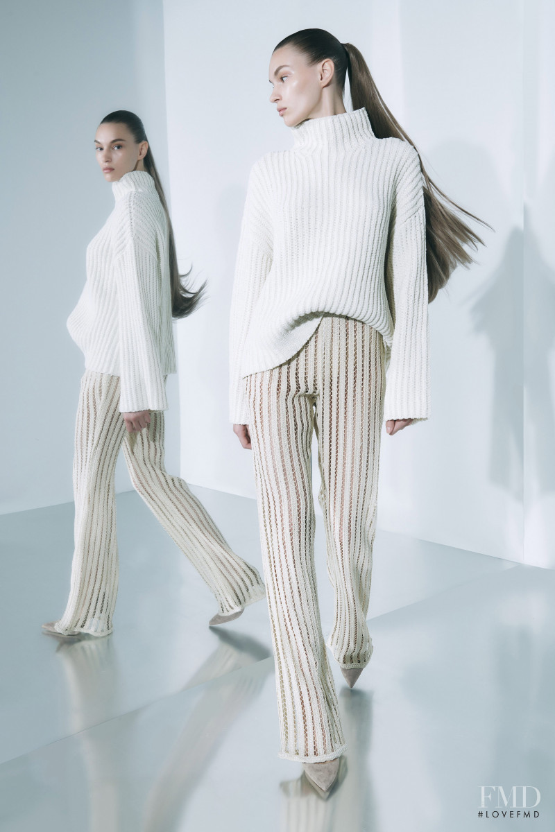 Natalia Sirotina featured in  the Sally LaPointe lookbook for Resort 2020