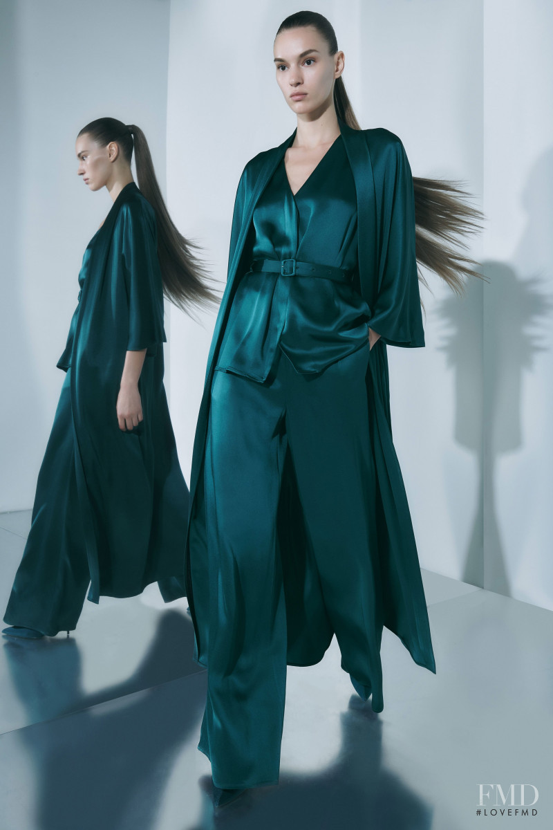 Natalia Sirotina featured in  the Sally LaPointe lookbook for Resort 2020