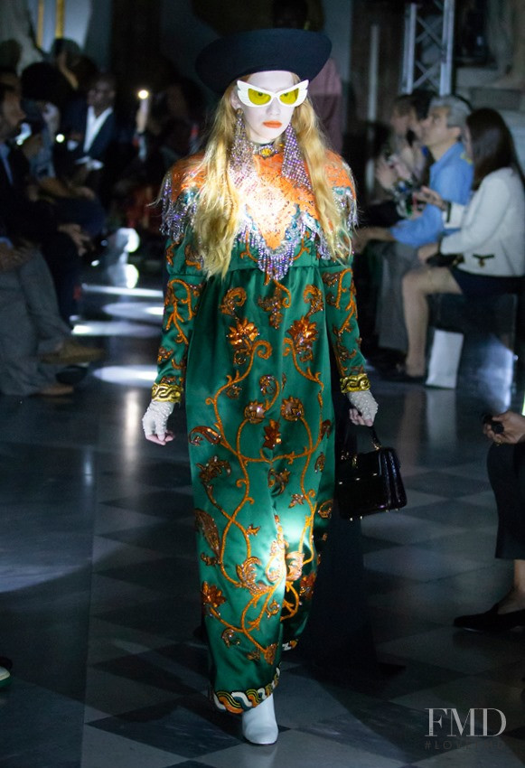 Olive Parker featured in  the Gucci fashion show for Resort 2020