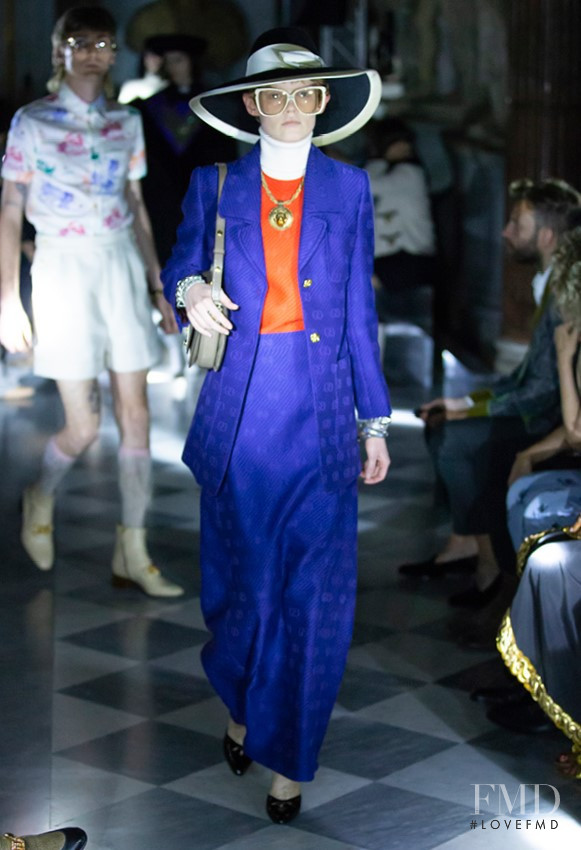 Liz Ord featured in  the Gucci fashion show for Resort 2020