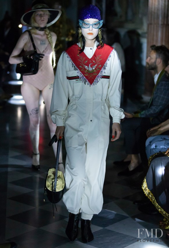 Mae Lapres featured in  the Gucci fashion show for Resort 2020