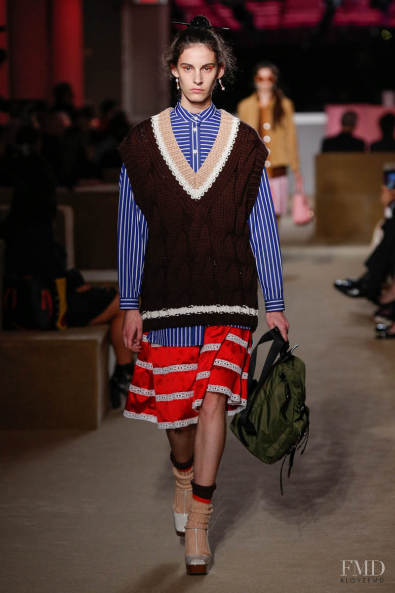 Cyrielle Lalande featured in  the Prada fashion show for Resort 2020