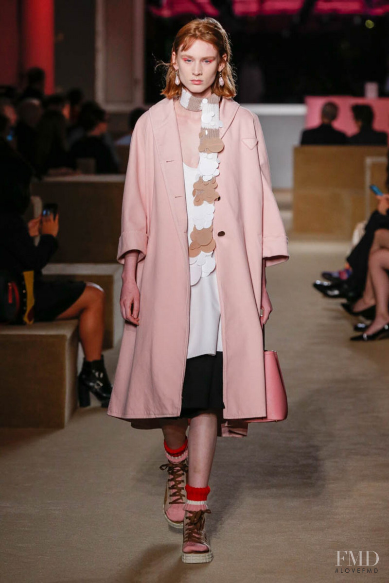 Kaila Wyatt featured in  the Prada fashion show for Resort 2020