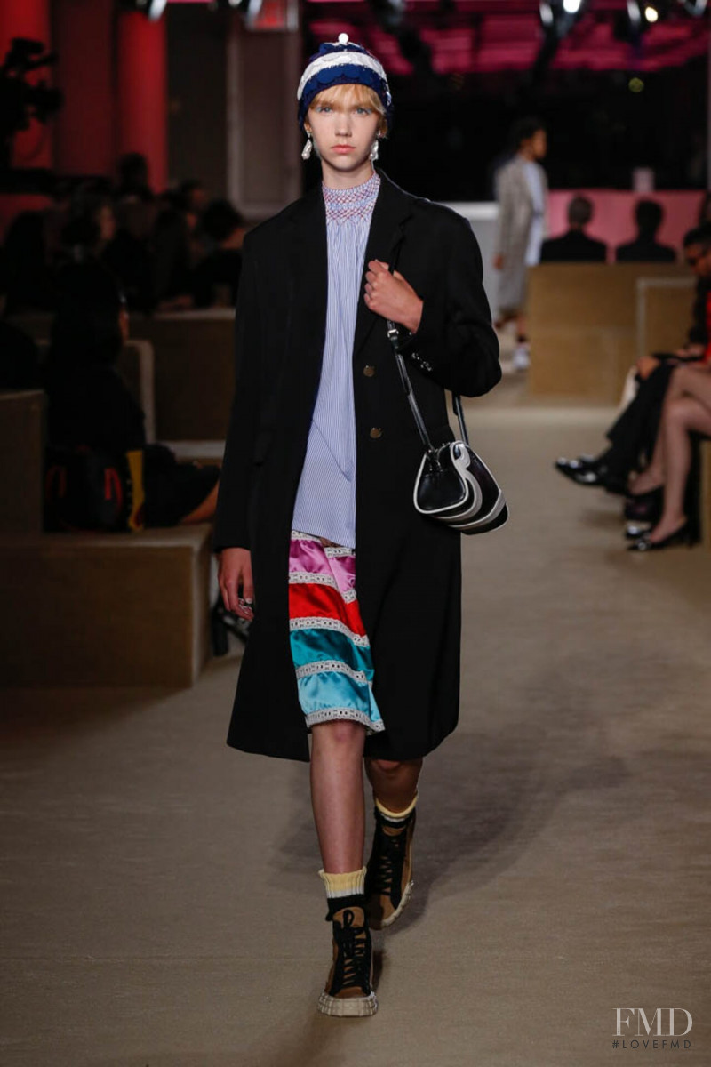 Bente Oort featured in  the Prada fashion show for Resort 2020