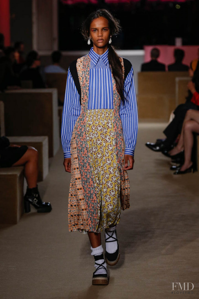 Natalia Montero featured in  the Prada fashion show for Resort 2020