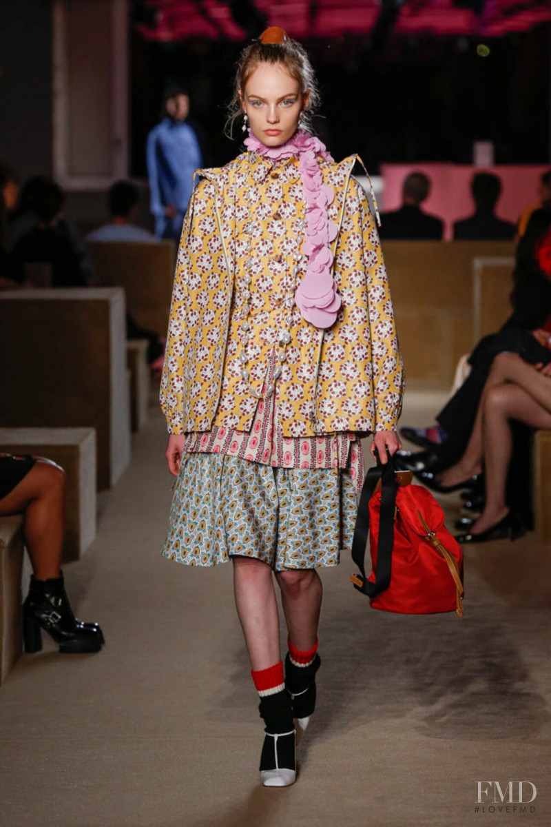 Fran Summers featured in  the Prada fashion show for Resort 2020