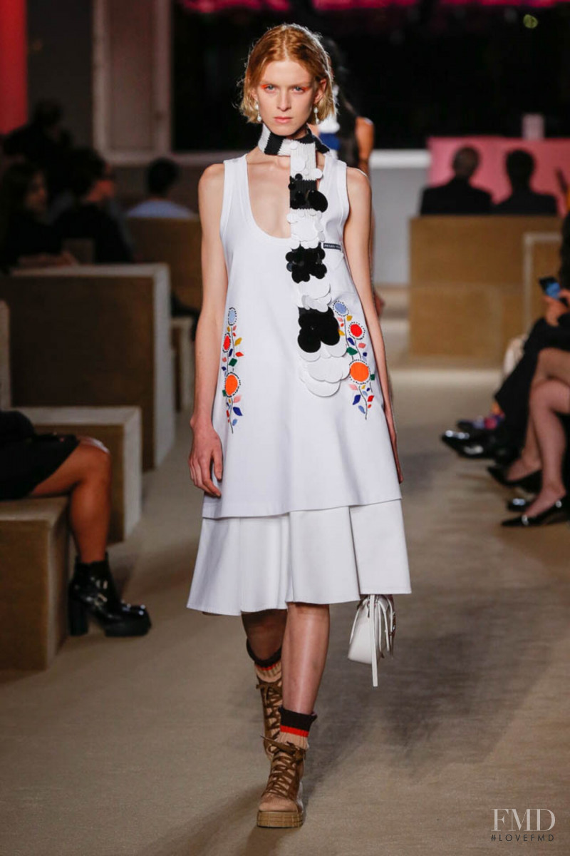 Emily Driver featured in  the Prada fashion show for Resort 2020