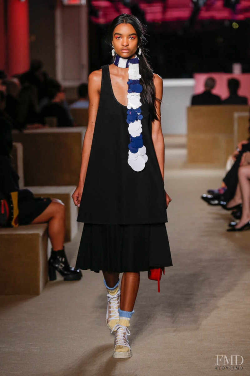 India Sampson featured in  the Prada fashion show for Resort 2020