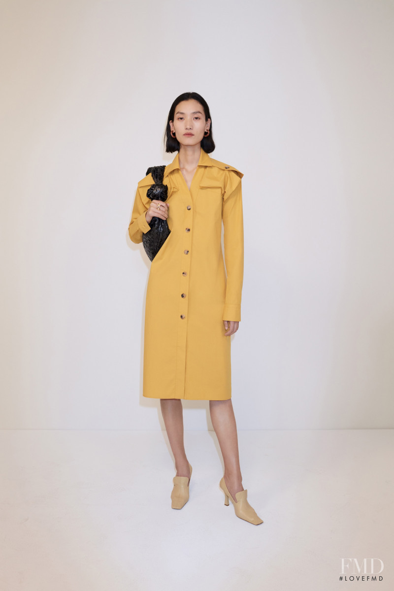 Lina Zhang featured in  the Bottega Veneta lookbook for Resort 2020
