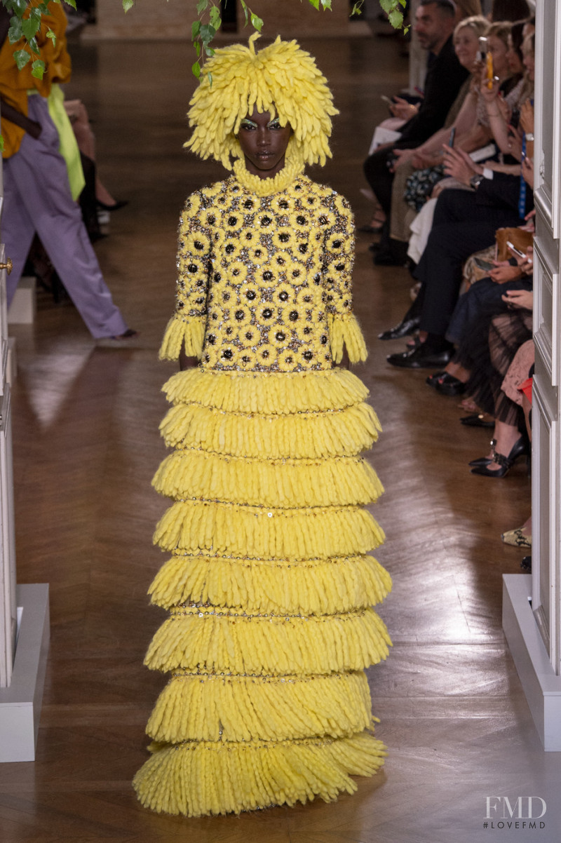 Anok Yai featured in  the Valentino Couture fashion show for Autumn/Winter 2019