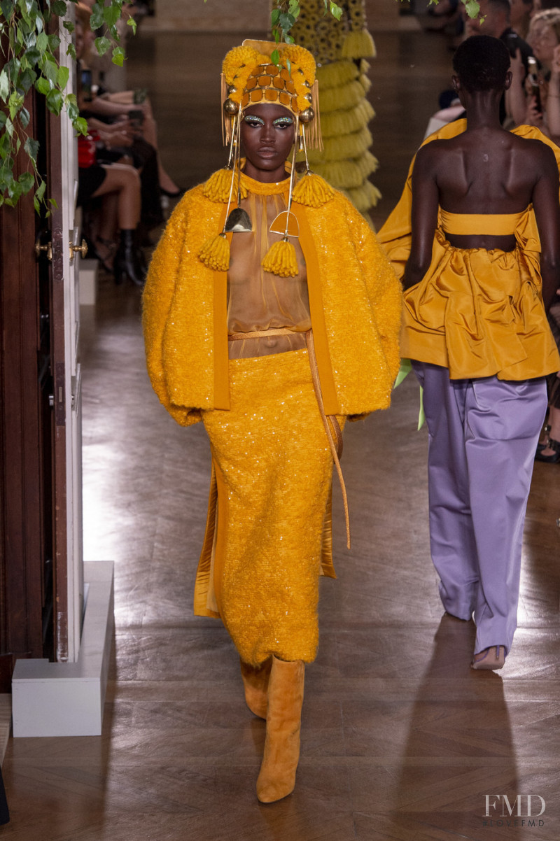 Leslye Houenou De Dravo featured in  the Valentino Couture fashion show for Autumn/Winter 2019