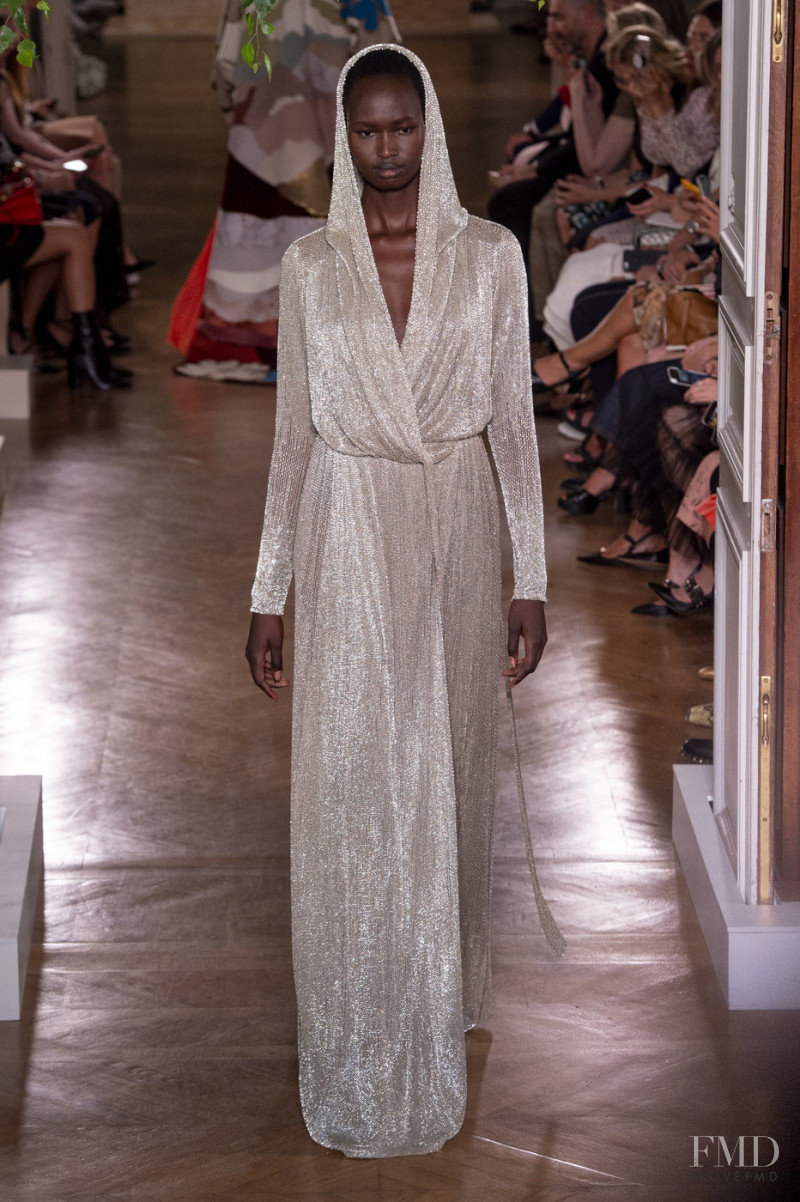 Nyarach Abouch Ayuel Aboja featured in  the Valentino Couture fashion show for Autumn/Winter 2019