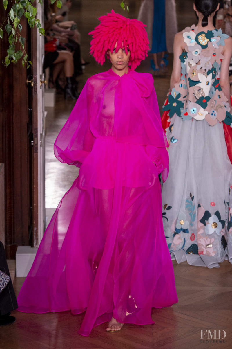 Kukua Williams featured in  the Valentino Couture fashion show for Autumn/Winter 2019