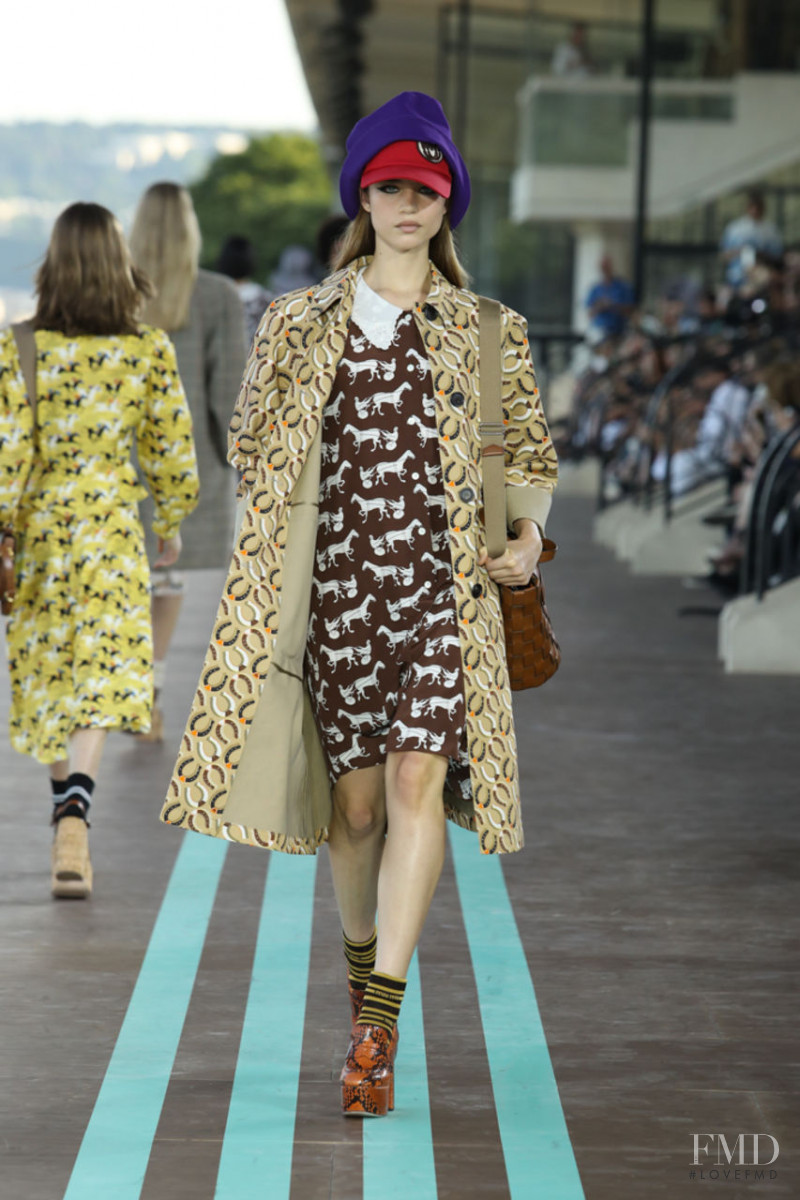 Meghan Roche featured in  the Miu Miu fashion show for Resort 2020