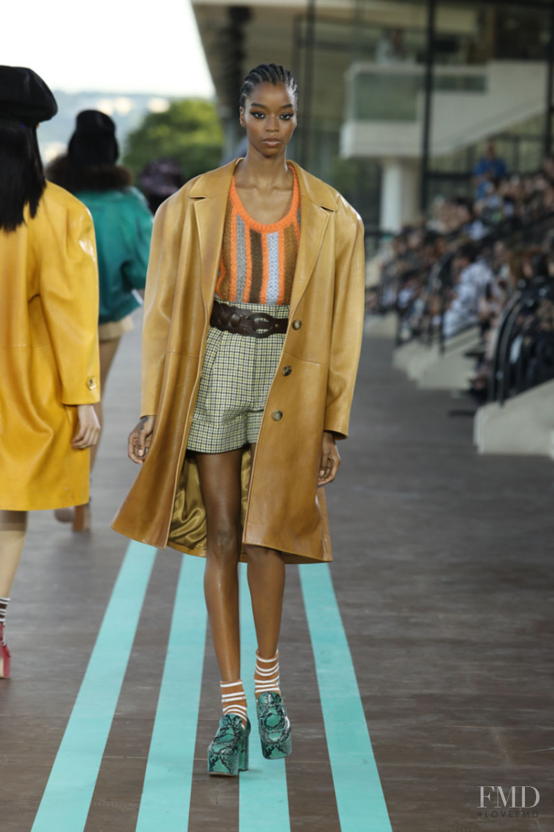 Kyla Ramsey featured in  the Miu Miu fashion show for Resort 2020