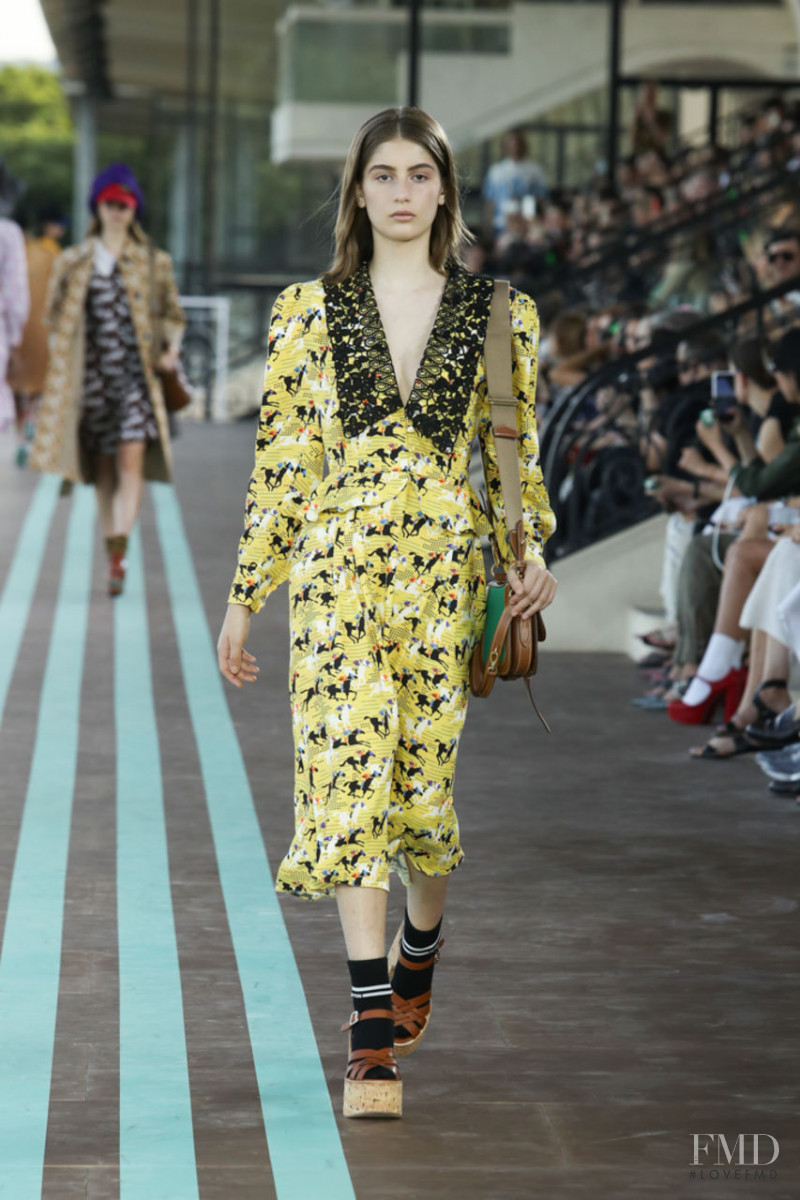 Sahteene Sednaoui featured in  the Miu Miu fashion show for Resort 2020