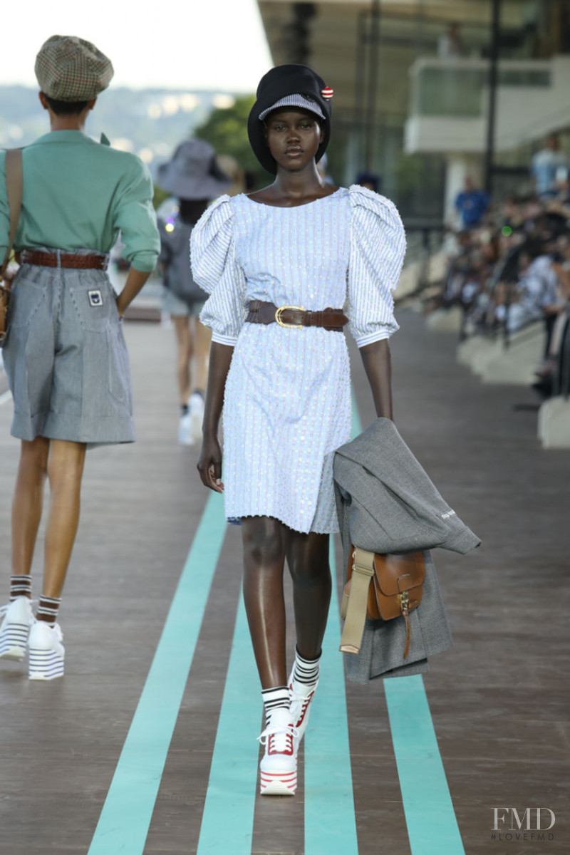 Adut Akech Bior featured in  the Miu Miu fashion show for Resort 2020